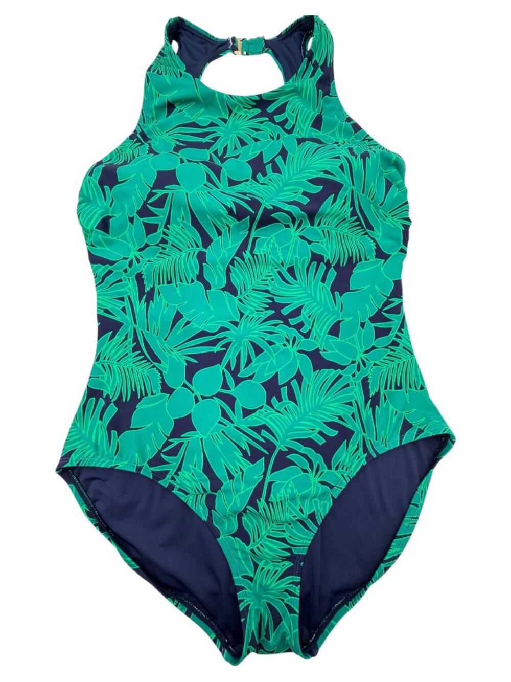 Lands' End Tropical Palm SlenderSuit One Piece